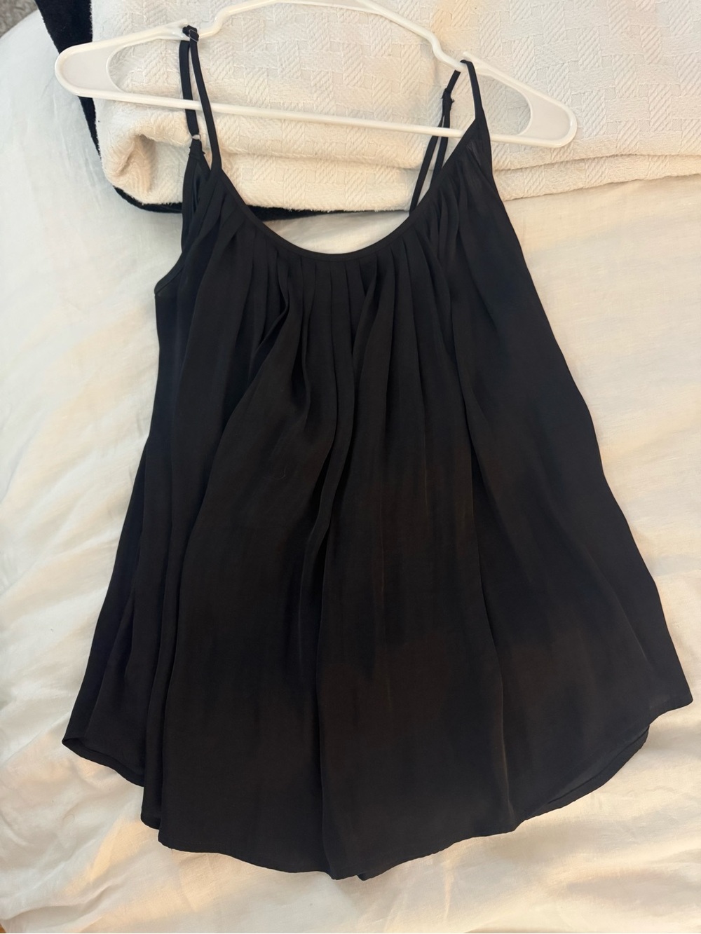 GAP Black Pleated Spaghetti Strap Tank